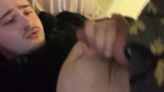 Swallowing a big load of my cum