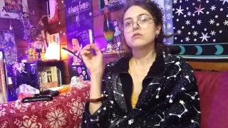 Sexy Hippie Goddess Girl With Dreadlocks Lights and Smokes Cigarette