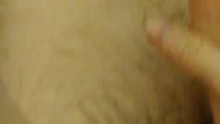 Big dick jerks off in bathtub, huge cock cums on leg
