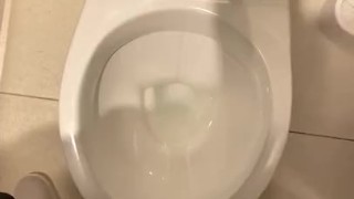 Wanking in gym toilets trying to not get seen