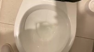 Wanking in gym toilets trying to not get seen