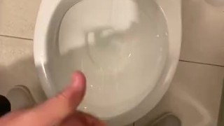 Wanking in gym toilets trying to not get seen