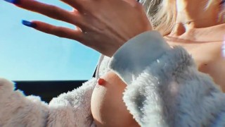 Blonde Driving Topless- Ashley_Haze 