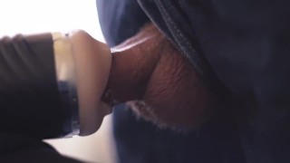 Fucking My Fleshlight. fleshlight cumshot. Male mouth blowjob toy