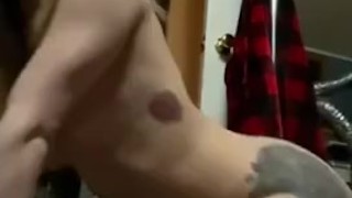 Daddy’s stupid slut playing with her new dildo 