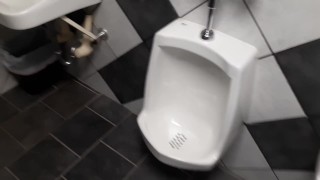 Public Shaky Bar Bathroom Cum Almost Caught