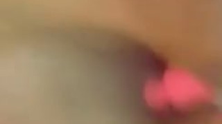 Ebony use vibrator in shower 