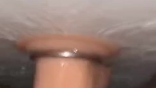 Riding my 8” dildo in the shower