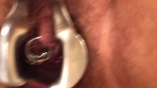 Speculum removal push, see deep inside mature MILF BBW gynecology medical 