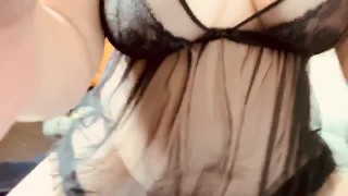 Husband away Dildo comes out to play