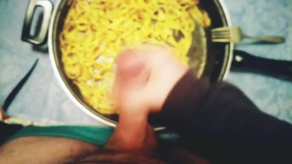 My dick masturbation on food