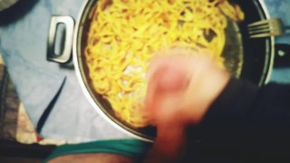 My dick masturbation on food
