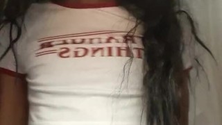 Short abs tease lick me