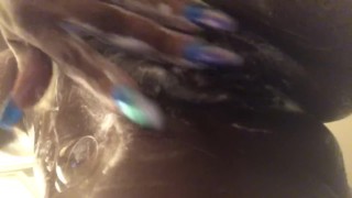 Sexy ebony shower time 