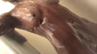 Sexy ebony shower time 