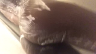 Sexy ebony shower time 