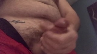 Stroking cock and cumming hard 