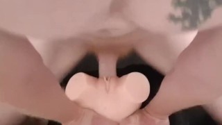 Big White Cock Stretches Out Tiny Pussy