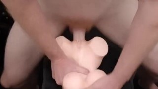 Big White Cock Stretches Out Tiny Pussy