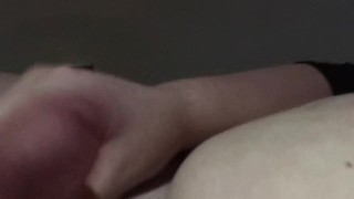 Trans girl unloads a big load from her tiny cock
