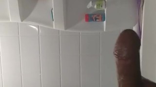 Stroking my long cock