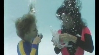 Sexy Blonde and Brunette Underwater in Swimming Pool Scuba Diving PART 2