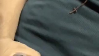 Tatted Mexican daddy jacking off in the garage