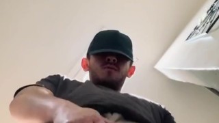 Latino Strips/Shows off Dick and Ass (Low Angle Close-Up)
