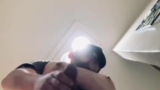 Latino Strips/Shows off Dick and Ass (Low Angle Close-Up)