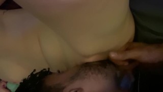 Sexy lightskin fiancé eats my pussy and makes me squirt while my girlfriend records us