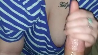 Sloppy deepthroat quickie from hot milf 