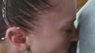 Best Friends HOT Wife Blows me in Their garage during a party!