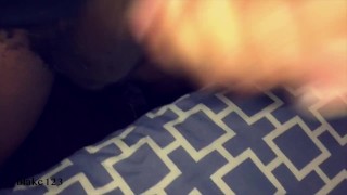 big black cock giving rough bed strokes grunts and cums