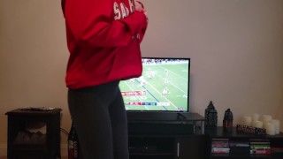 Desperation Pee - Niner's Fan didn't want to miss the game