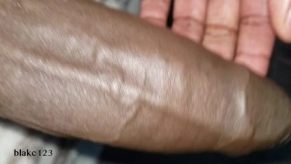 High quality cumshot with deep grunts and moans from a big black cock