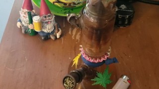 Hippie girl plays the bongos and masturbates home alone: pawg hairy pussy