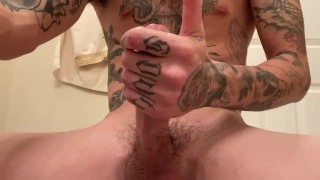hot tattooed guy gets bored and cums