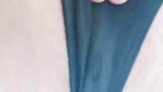 Closeup Pussy Rubbing Over Wet Panties 