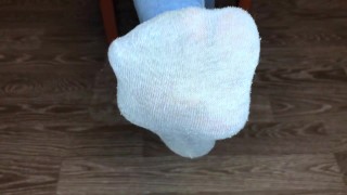 teen girl shows her socks and foot fetish pov
