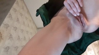 Tracy became so hot after the sport training, so she masturbates and cums.
