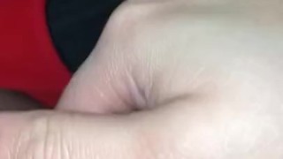 Little sluts plays with herself in the play park 