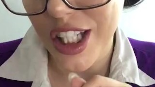 Milf Librarian complains to you for late books. 