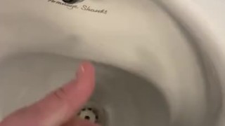 Wanking in City centre public toilets had a big cumshot 
