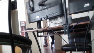 Soldier almost caught by roommate HUGE CUMSHOT