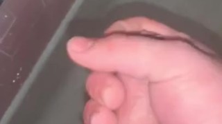 Cumshot in the shower | Uncut dick