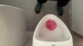 Compilation - Uncut boy 3 times piss at different places - urinal, outside