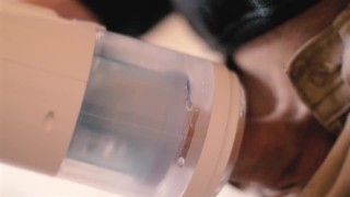 Robot Sex Machine. Robotic Fleshlight. Male blowjob sex toy with voice
