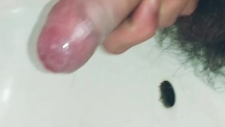 Peeing and Shooting Cum on public sink