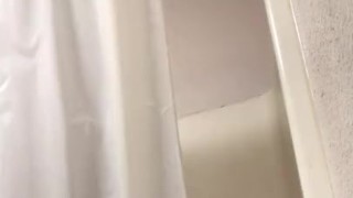 Lane talking a shower