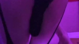 Sissy slut shows off butt plug in cute lingerie 
